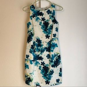 Ann Taylor White & Blue Floral Dress
